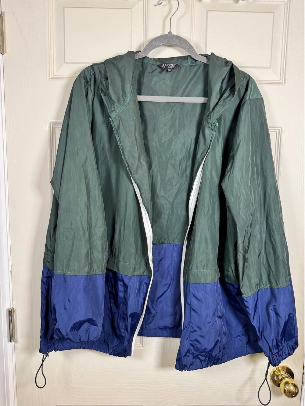 XXL Two-Tone Hooded Raincoat Jacket